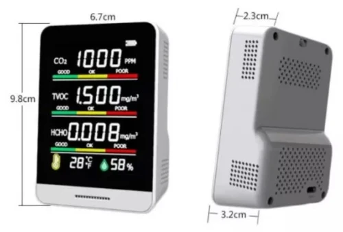 Sanutal Air luchtkwaliteitsmeter met meting van CO2, VOS, HCHO, temperatuur en luchtvochtigheid 99.CO2METER