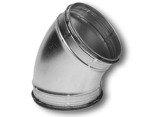 Sanutal air Bocht rond luchtkanaal Sanutal air 125mm 45° staal 99.BD4125