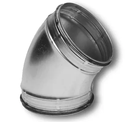 Sanutal air Bocht rond luchtkanaal Sanutal air 150mm 45° staal 99.BD4150