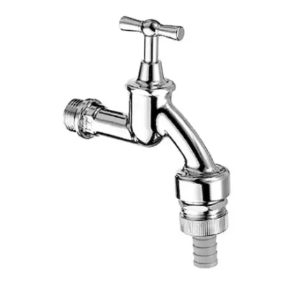 DUBBEL DIENSTKRAAN SCHELL 3/4 M chroom belgaqua gekeurd met beluchter en terugslagklep 034410699