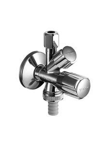 Schell Comfort combi hoekstopkraan 1/2 x 3/4 x 10 mm - chroom - met terugslagklep en aansluiting (vaat)wasmachine 035450699