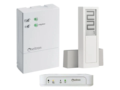 Seitron HYGGE HOME KIT Seitron Hygge Home programmeerbare Wi-Fi thermostaat warm-cool op batterij + Gateway + control unit