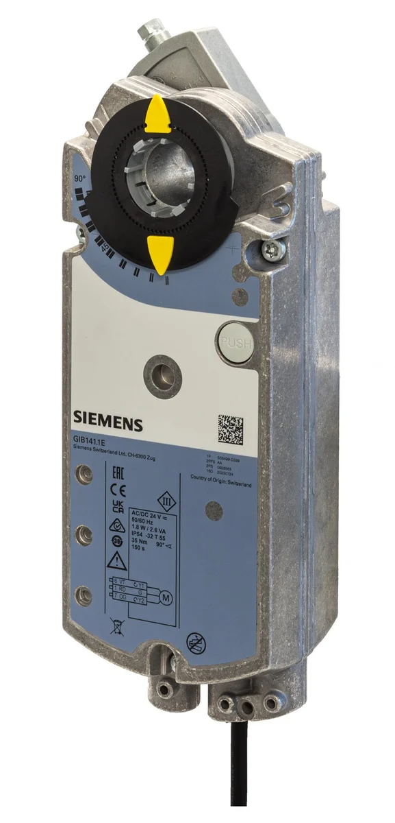 Siemens Roterende luchtklepactuator 35 Nm zonder veerterugvoer Siemens (ex GIB3361E) BPZ:GIB346.1E