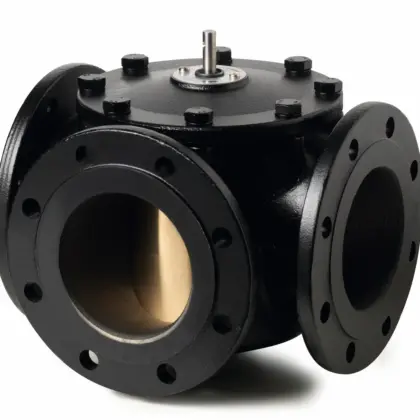Siemens Driewegmengkraan Siemens VBF21 DN100 PN25 kvs:160 gietijzer flens VBF21.100 BPZ:VBF21.100