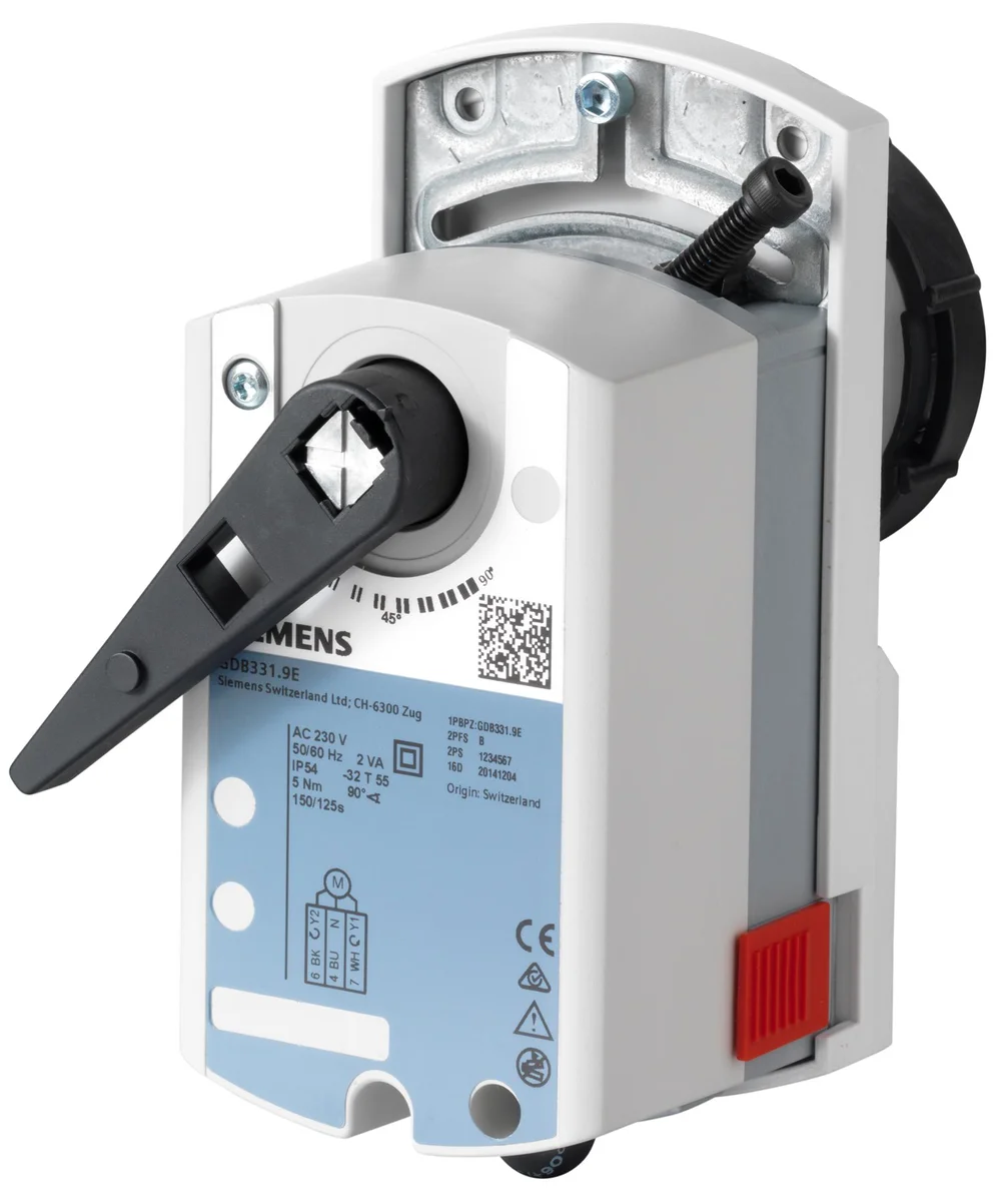 Siemens Roterende luchtklepservomotor 10 Nm AC 230V 2 of 3 punts voor kogelafsluiters S55499-D205