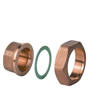 Siemens Bronzen schroefkoppeling G6/4B Rp4/4 met vlakke afdichting voor 3weg DN25 siemens S55846-Z105
