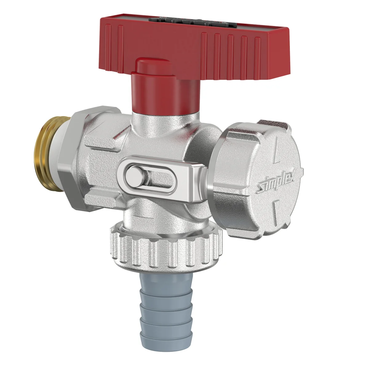 Simplex Kogelkraan met volle doorlaat DN 1/2"x3/4" FM PN16 met slangaansluiting Simplex KFE F10671