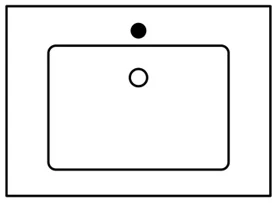 Sleurs 2TAFL070MA50M Sleurs Flex wastafelblad 700 x 500 x 15 mm - kunstmarmer - wit mat - 1 waskom midden - met kraangat - zonder overloop