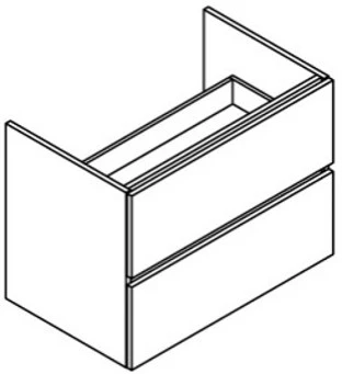 Sleurs Flex wastafelonderkast met 2 laden uitsparing links en rechts 1200 x 500 x 600 mm - Halifax Oak - greeploos 3OKFLZ120HE50H60L2LR
