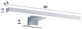 Sleurs Practo verlichting  300 mm - chroom 3OVPR