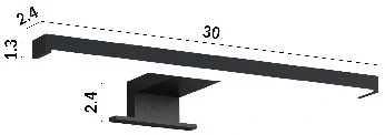 Sleurs Practo verlichting  300 mm - zwart 3OVPRZWAN