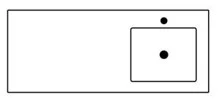 Sleurs 3TACO120GL50R Sleurs Cottage wastafelblad met 1 waskom rechts 1200 x 500 x 25 mm - met kraangat - met overloop - wit glanzend