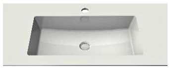 Sleurs Isa wastafelblad met 1 waskom midden 600 x 20 x 400 mm - met kraangat - met overloop - wit glanzend 3TAIS060GL40M