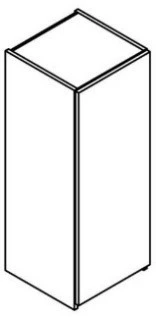 Sleurs Silver halfhoge kolomkast met 1 deur links (greeploos) 400 x 360 x 1050 mm - wit mat HGSIZ040MAD1L