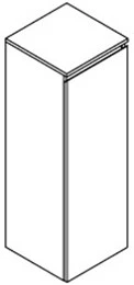 Sleurs Anna halfhoge kolomkast met 1 deur links 400 x 360 x 1160 mm - greeploos - wit mat - witte blende HKANWI040MAD1L