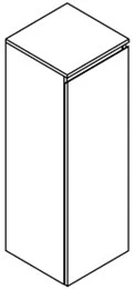 Sleurs Clint halfhoge kolomkast met 1 deur rechts (greeplijst te kiezen) 400 x 360 x 1160 mm - wit mat HKCLG040MAD1R