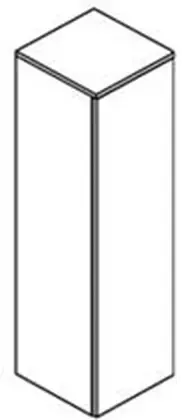 Sleurs Flex halfhoge kolomkast met 1 deur rechts (tip-on) 400 x 360 x 1160 mm - wit mat HKFLT040MAD1R