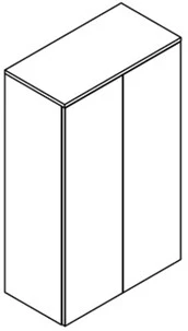 Sleurs Flex halfhoge kolomkast met 2 deuren (tip-on) 800 x 360 x 1160 mm - wit mat HKFLT080MAD2