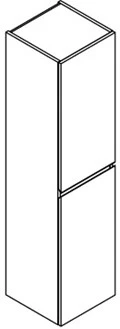 Sleurs Clint kolomkast met 2 deuren links (greeplijst te kiezen) 350 x 360 x 1660 mm - wit mat KKCLG035MAD2L