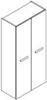Sleurs Flex kolomkast met 2 deuren (greep te kiezen) 800 x 360 x 1660 mm - wit mat KKFLG080MAD2