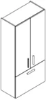 Sleurs KKFLG080MAD2L1 Sleurs Flex kolomkast met 2 deuren 1 lade (greep te kiezen) 800 x 360 x 1660 mm - wit mat