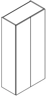 Sleurs Flex kolomkast met 2 deuren (tip-on) 800 x 360 x 1660 mm - wit mat KKFLT080MAD2