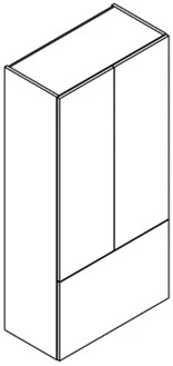 Sleurs KKFLT080MAD2L1 Sleurs Flex kolomkast met 2 deuren 1 lade (tip-on) 800 x 360 x 1660 mm - wit mat