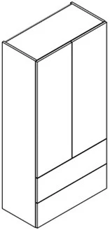 Sleurs KKFLT080MAD2L2 Sleurs Flex kolomkast met 2 deuren 2 laden (tip-on) 800 x 360 x 1660 mm - wit mat