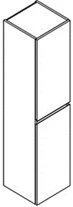 Sleurs Flex kolomkast met 2 deuren rechts (greeploos) 350 x 360 x 1660 mm - wit mat KKFLZ035MAD2R