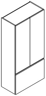 Sleurs KKFLZ080MAD2L1 Sleurs Flex kolomkast met 2 deuren 1 lade (greeploos) 800 x 360 x 1660 mm - wit mat