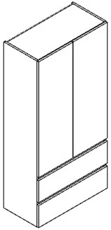 Sleurs KKFLZ080MAD2L2 Sleurs Flex kolomkast met 2 deuren 2 laden (greeploos) 800 x 360 x 1660 mm - wit mat
