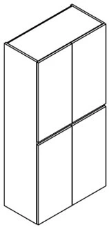 Sleurs Flex kolomkast met 4 deuren (greeploos) 800 x 360 x 1660 mm - wit mat KKFLZ080MAD4