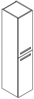 Sleurs Manhattan kolomkast met 2 deuren rechts (uitgefreesde greep) 400 x 360 x 1660 mm - eik natuur KKMAG040FN166D2R