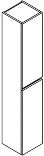 Sleurs Maxx kolomkast met 2 deuren rechts 350 x 300 x 1660 mm - wit mat KKMXZ035MAD2R