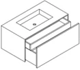 Sleurs OKCET070MA50L1M Sleurs Cenna wastafelonderkast met wastafelblad 720 x 500 x 412 mm - wit mat - 1 lade - 1 wasbak midden - zonder kraangat - zonder overloop