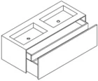 Sleurs Cenna wastafelonderkast met wastafelblad 1220 x 500 x 412 mm - wit mat - 1 lade en binnenlade - 2 wasbakken - zonder kraangat - zonder overloop - uitspa OKCET120MA50LBLR