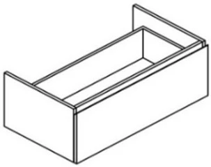 Sleurs Clint wastafelonderkast met 1 lade (greeplijst te kiezen) 1200 x 450 x 350 mm - wit mat - uitsparing links en rechts OKCLG120MA45H35L1LR