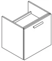 Sleurs OKFLG060MA50H60D1R Sleurs Flex wastafelonderkast met 1 deur rechts (greep te kiezen) 600 x 500 x 600 mm - wit mat