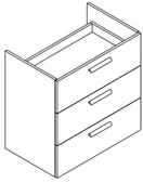 Sleurs OKFLG090MA50H79L3Z Sleurs Flex wastafelonderkast met 3 laden (greep te kiezen) 900 x 500 x 790 mm - wit mat - zonder uitsparing