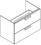 Sleurs OKFLG140MA50H60SL2L Sleurs Flex wastafelonderkast met 2 laden (greep te kiezen) 1400 x 500 x 600 mm - wit mat - uitsparing links
