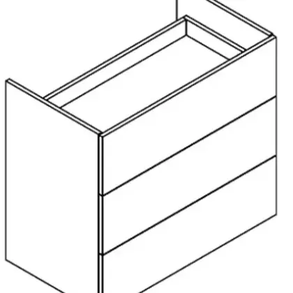 Sleurs Flex wastafelonderkast met 3 laden (tip-on) 900 x 500 x 790 mm - wit mat - uitsparing rechts OKFLT090MA50H79L3R