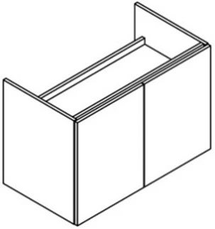 Sleurs Flex wastafelonderkast met 2 deuren (tip-on) 1200 x 450 x 600 mm - wit mat OKFLT120MA45H60D2