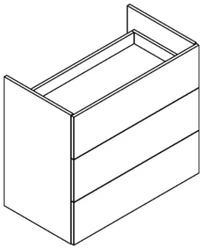 Sleurs OKFLT120MA50H79L3LR Sleurs Flex wastafelonderkast met 3 laden (tip-on) 1200 x 500 x 790 mm - wit mat - uitsparing links en rechts