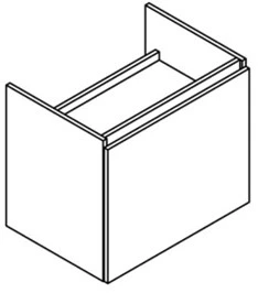 Sleurs Flex wastafelonderkast met 1 deur links (greeploos) 600 x 500 x 600 mm - wit mat OKFLZ060MA50H60D1L