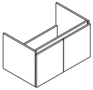 Sleurs OKFLZ080MA45H45D2 Sleurs Flex wastafelonderkast met 2 deuren (greeploos) 800 x 450 x 450 mm - wit mat