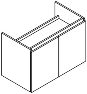 Sleurs Flex wastafelonderkast met 2 deuren (greeploos) 900 x 500 x 600 mm - wit mat OKFLZ090MA50H60D2