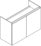 Sleurs Flex wastafelonderkast met 2 deuren (greeploos) 900 x 500 x 790 mm - wit mat OKFLZ090MA50H79D2