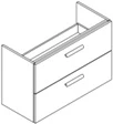 Sleurs Isa wastafelonderkast met 2 laden (greep te kiezen) 1200 x 400 x 600 mm - wit mat - uitsparing links en rechts OKISG120MA40H60L2LR
