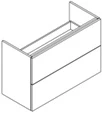 Sleurs Isa wastafelonderkast met 2 laden (tip-on) 900 x 400 x 600 mm - wit mat - uitsparing midden OKIST090MA40H60L2M