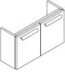 Sleurs OKLUG060MA20H35D2 Sleurs Luka wastafelonderkast met 2 deuren (greep te kiezen) 600 x 200 x 350 mm - wit mat